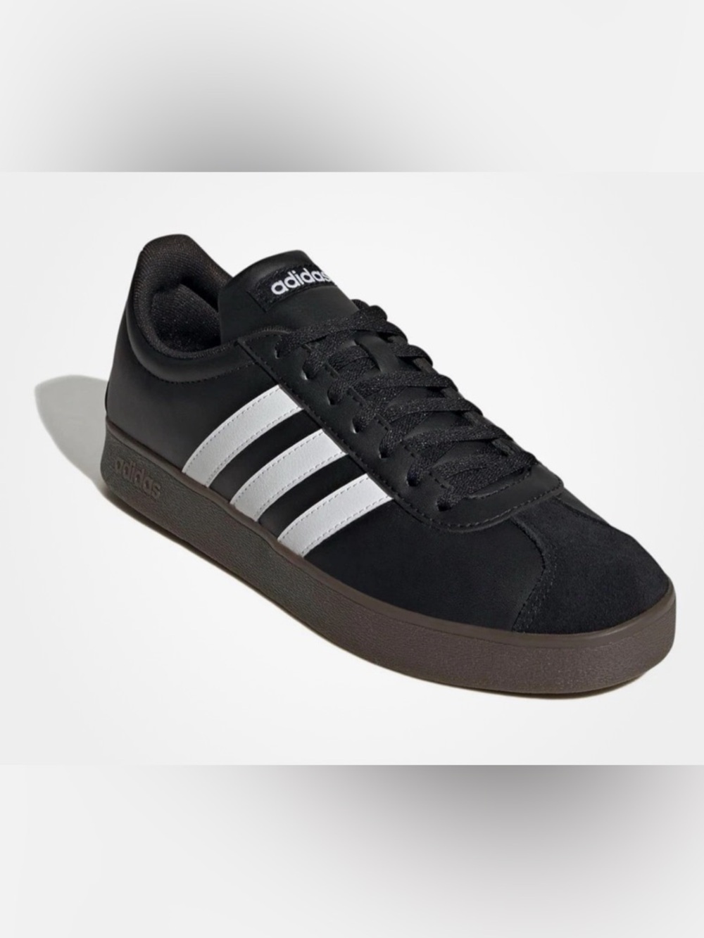 Adidas VL Court Base Core Black White Men 10.5 Sneaker Shoe Casual Reg Fit T-Toe